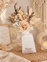Load image into Gallery viewer, Nude preserved rose w pink cake topper – Happy Birthday