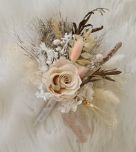 Load image into Gallery viewer, Nude preserved rose w pink cake topper – Happy Birthday