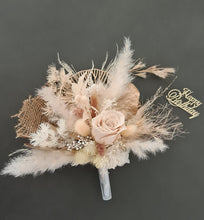 Load image into Gallery viewer, Neutral cake topper with preserved rose – Happy Birthday