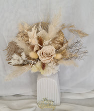 Load image into Gallery viewer, Neutral cake topper with preserved rose – Happy Birthday