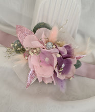 Load image into Gallery viewer, Pastel pink & purple everlasting flowers corsage - School formal / wedding