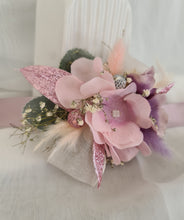 Load image into Gallery viewer, Pastel pink & purple everlasting flowers corsage - School formal / wedding