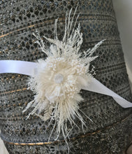 Load image into Gallery viewer, Preserved flowers boho corsage in white & neutral – School formal / wedding