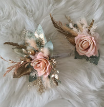 Load image into Gallery viewer, 2 x Flower cake topper in blush, sage & gold