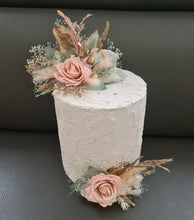 Load image into Gallery viewer, 2 x Flower cake topper in blush, sage & gold