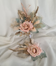 Load image into Gallery viewer, 2 x Flower cake topper in blush, sage & gold