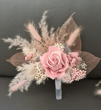Load image into Gallery viewer, Fully preserved double cake topper in mauve & dusty pink