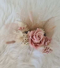 Load image into Gallery viewer, Fully preserved double cake topper in mauve & dusty pink