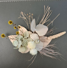 Load image into Gallery viewer, Double floral cake topper, yellow, sage & champagne gold