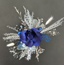Load image into Gallery viewer, Floral cake topper in blue, green & white with the glitter