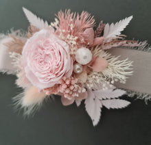 Load image into Gallery viewer, Mini preserved peony corsage & buttonhole - baby & dusty pink colours – school formal