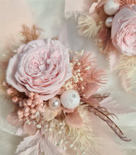 Load image into Gallery viewer, Mini preserved peony corsage & buttonhole - baby & dusty pink colours – school formal