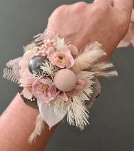Load image into Gallery viewer, Preserved flowers dusty & blush pink corsage & buttonhole - School formal / wedding