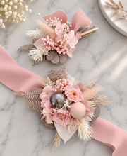 Load image into Gallery viewer, Preserved flowers dusty & blush pink corsage & buttonhole - School formal / wedding