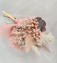 Load image into Gallery viewer, Preserved flowers dusty & blush pink corsage & buttonhole - School formal / wedding