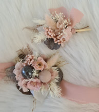 Load image into Gallery viewer, Preserved flowers dusty & blush pink corsage & buttonhole - School formal / wedding
