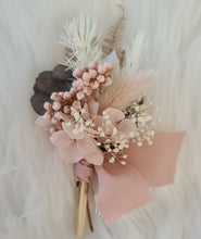 Load image into Gallery viewer, Preserved flowers dusty & blush pink corsage & buttonhole - School formal / wedding