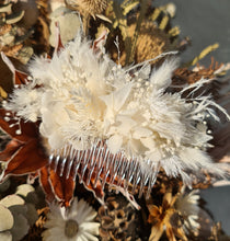 Load image into Gallery viewer, Larger size white preserved flowers comb – Wedding, school formal, engagement