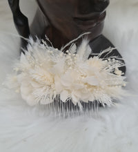 Load image into Gallery viewer, Larger size white preserved flowers comb – Wedding, school formal, engagement