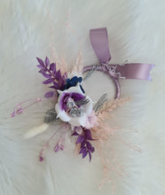 Load image into Gallery viewer, 3 x Cake toppers flower rings - white, violet, pink purple & silver - Cake decor