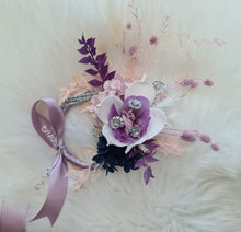 Load image into Gallery viewer, 3 x Cake toppers flower rings - white, violet, pink purple & silver - Cake decor