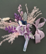 Load image into Gallery viewer, 3 x Cake toppers flower rings - white, violet, pink purple & silver - Cake decor