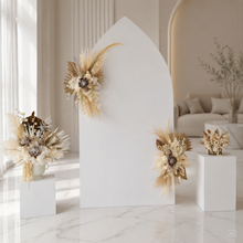 Load image into Gallery viewer, Boho King Protea Everlasting arbour / backdrop flowers Style 1 - HIRE ONLY