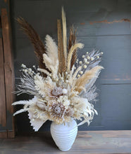 Load image into Gallery viewer, Boho King Protea Everlasting flowers in urn - HIRE ONLY