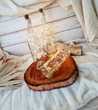 Load image into Gallery viewer, Boho Lace - Glass bottles with fairy lights - HIRE ONLY