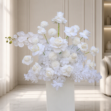 Load image into Gallery viewer, White floor / plinth flowers MEDIUM – 2 available - HIRE ONLY