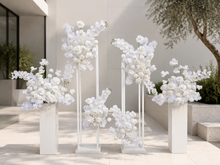Load image into Gallery viewer, White hanging flowers LARGE - backdrop / arbour - HIRE ONLY