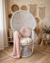 Load image into Gallery viewer, White peacock chair with cushions LARGE - HIRE ONLY