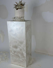 Load image into Gallery viewer, Pearl White textured acrylic plinth cake / flower stand - 90cm tall