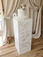 Load image into Gallery viewer, Pearl White textured acrylic plinth cake / flower stand - 90cm tall