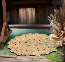 Load image into Gallery viewer, Boho Round jute rug - HIRE ONLY