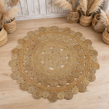 Load image into Gallery viewer, Boho Round jute rug - HIRE ONLY