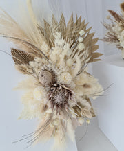 Load image into Gallery viewer, Boho King Protea Everlasting arbour / backdrop flowers Style 2 - HIRE ONLY