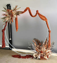 Load image into Gallery viewer, Double Circle Backdrop & 2 x rustic flowers - HIRE ONLY