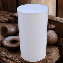 Load image into Gallery viewer, White cylinder plinth cake or flower stand - 50cm - HIRE ONLY