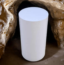 Load image into Gallery viewer, White cylinder plinth cake or flower stand - 50cm - HIRE ONLY