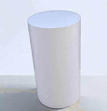 Load image into Gallery viewer, White cylinder plinth cake or flower stand - 55cm - HIRE ONLY