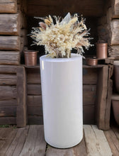 Load image into Gallery viewer, White cylinder plinth cake or flower stand - 75cm - HIRE ONLY