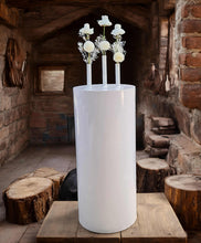 Load image into Gallery viewer, White cylinder plinth cake or flower stand - 90cm - HIRE ONLY