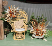 Load image into Gallery viewer, Rustic package – flowers & Queen peacock chair - HIRE ONLY