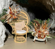 Load image into Gallery viewer, Rustic package – flowers & Queen peacock chair - HIRE ONLY