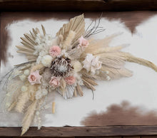 Load image into Gallery viewer, Boho Blush King Protea Everlasting arbour / backdrop flowers - HIRE ONLY