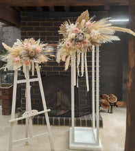 Load image into Gallery viewer, Boho Blush King Protea Everlasting arbour / backdrop flowers - HIRE ONLY