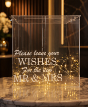 Load image into Gallery viewer, Clear Acrylic Wishing Well with love heart padlocks & lights - HIRE ONLY