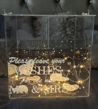 Load image into Gallery viewer, Clear Acrylic Wishing Well with love heart padlocks & lights - HIRE ONLY