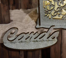 Load image into Gallery viewer, Rustic vintage silver wishing well with padlock & lights - HIRE ONLY